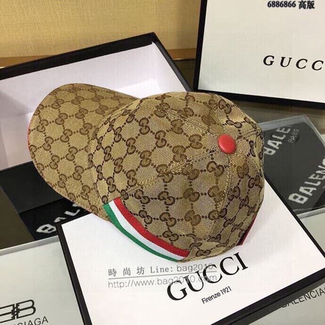 Gucci男士帽子 古馳爆款GG印花棒球帽 Gucci經典提花鴨舌帽  mm1041